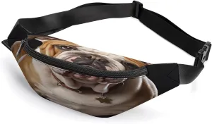 Personalized Waist Packs with Adjustable Strap,English-Bulldog CrossBody Fanny Pack Casual Bag for Travel Sports Running Hiking