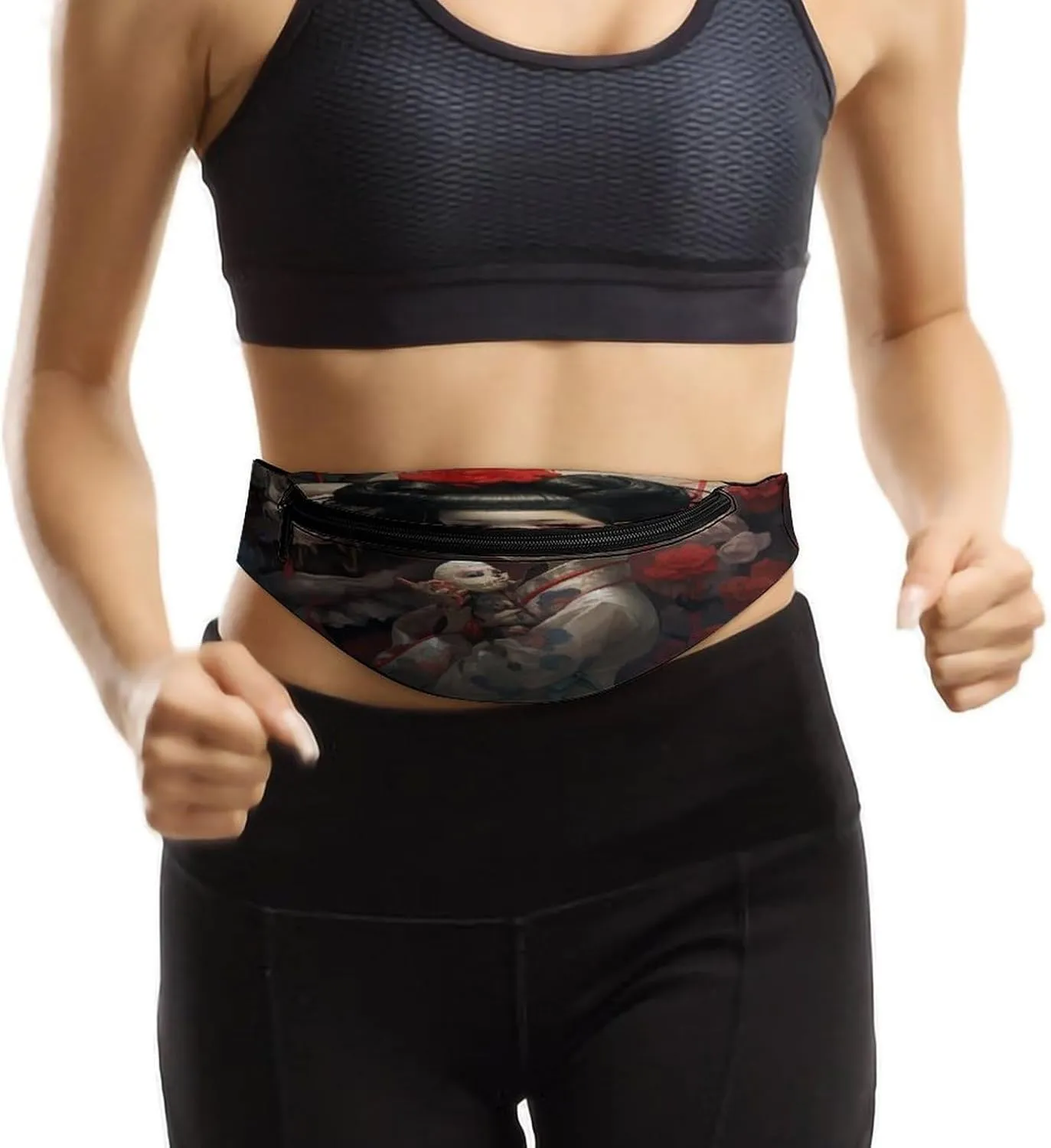Personalized Waist Packs with Adjustable Strap,Ghostcore Style CrossBody Fanny Pack Casual Bag for Travel Sports Running Hiking