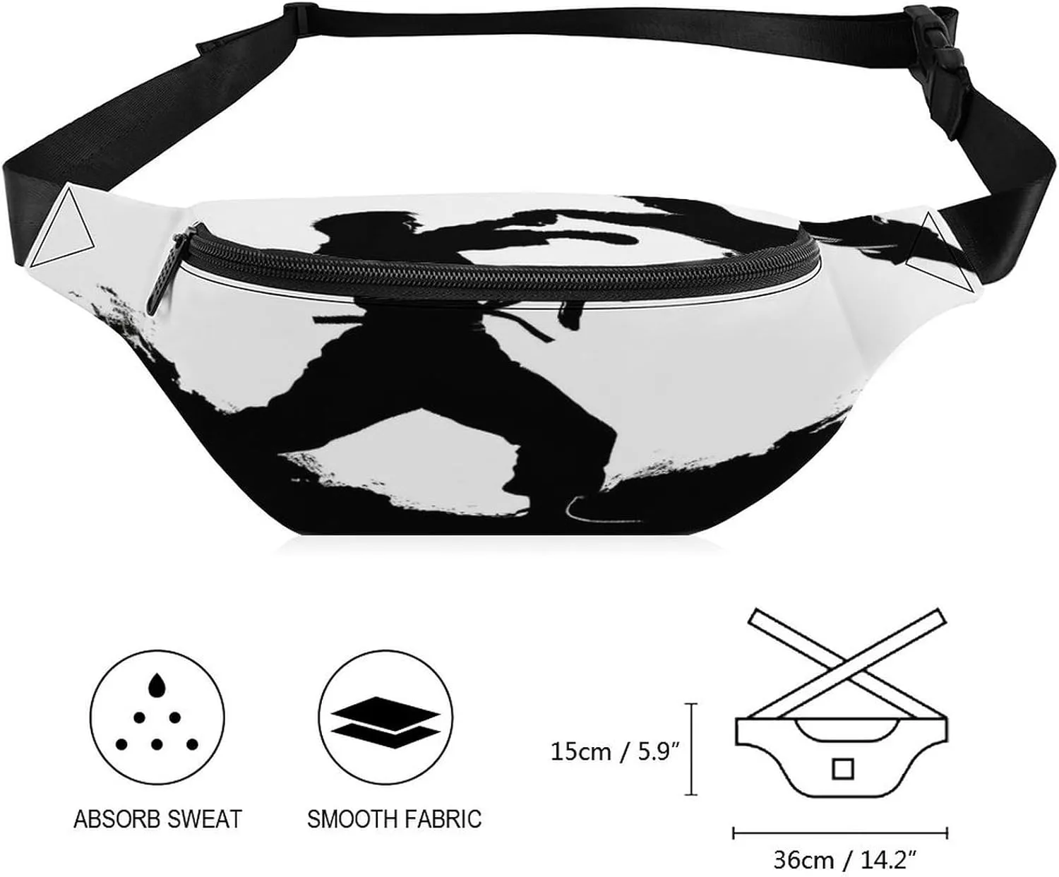 Personalized Waist Packs with Adjustable Strap,Kickboxing CrossBody Fanny Pack Casual Bag for Travel Sports Running Hiking