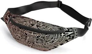 Personalized Waist Packs with Adjustable Strap,Mayan Calendar End Of The World CrossBody Fanny Pack Casual Bag for Travel Sports Running Hiking
