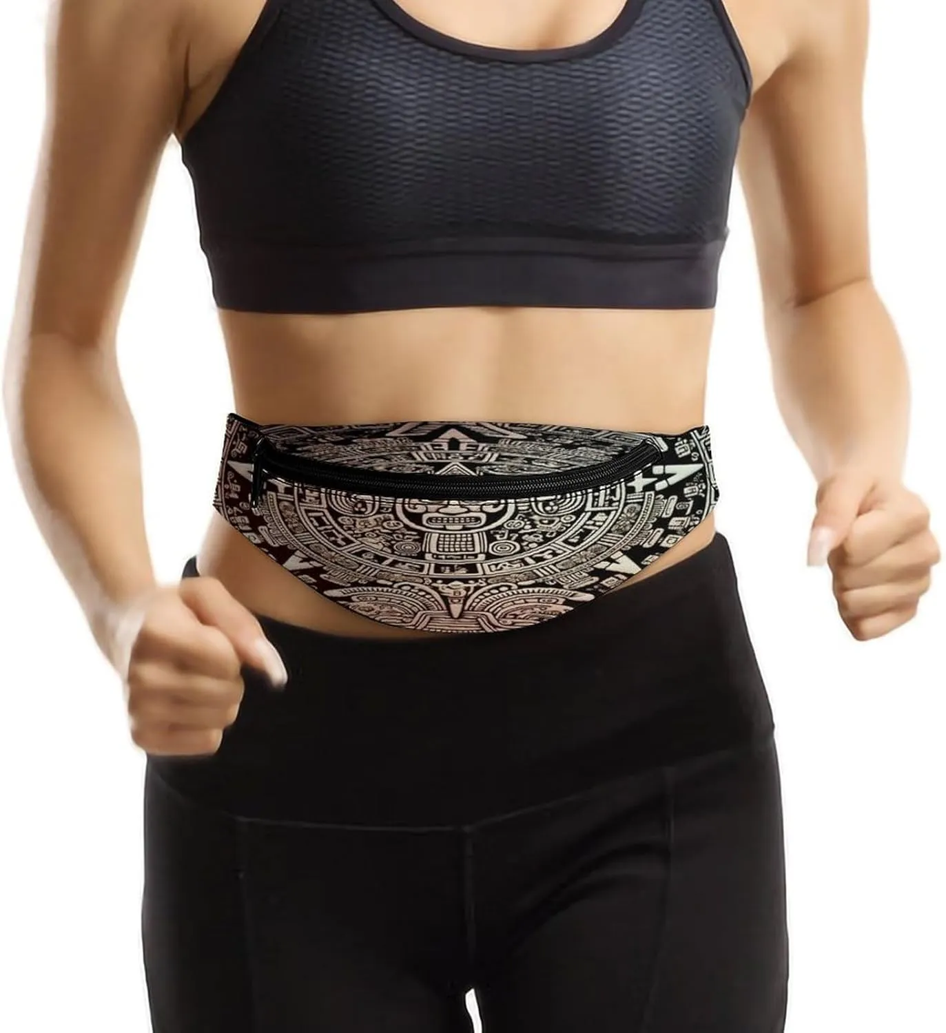 Personalized Waist Packs with Adjustable Strap,Mayan Calendar End Of The World CrossBody Fanny Pack Casual Bag for Travel Sports Running Hiking