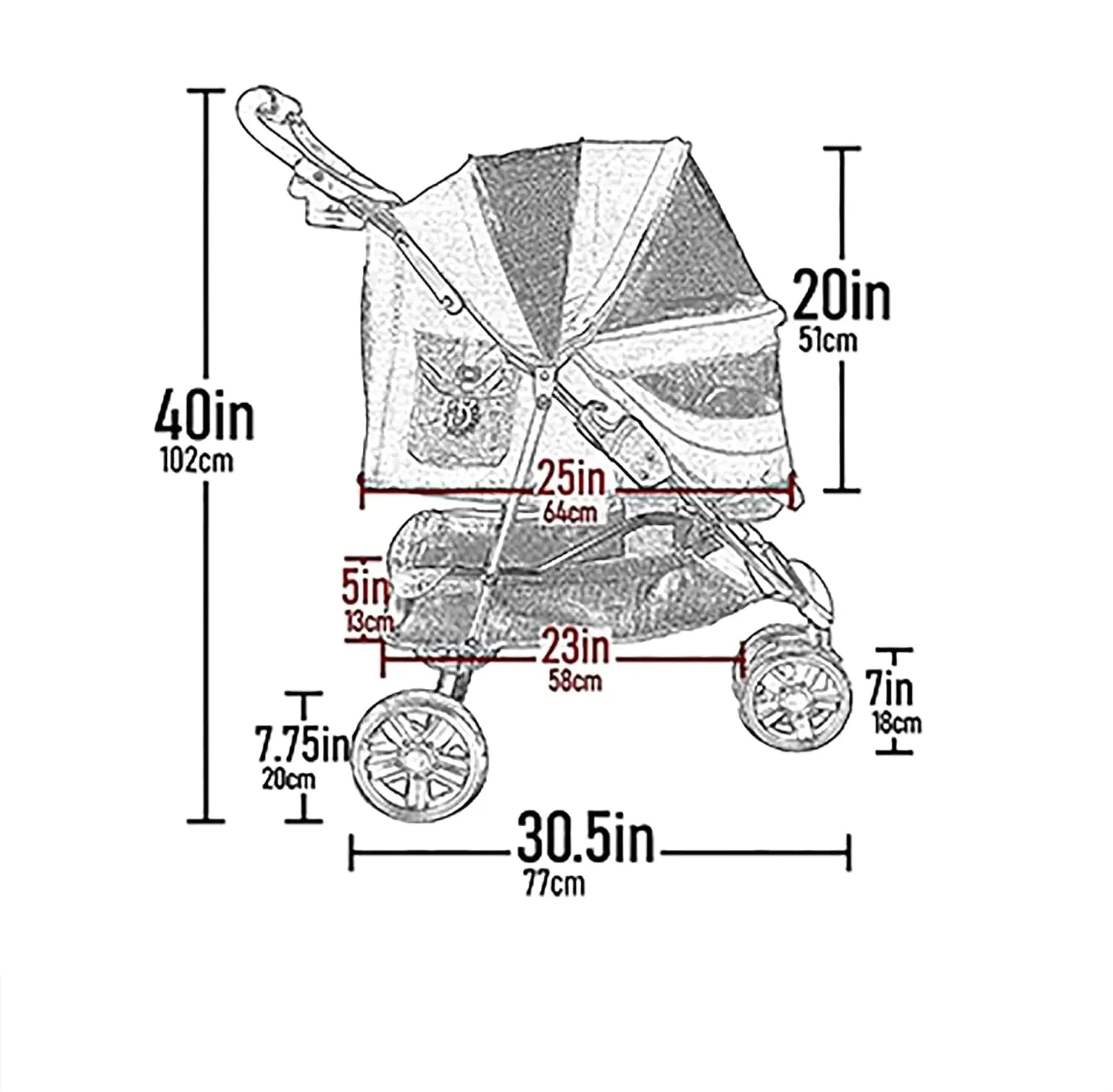 Pet Gear No-Zip Special Edition 3 Wheel Pet Stroller for Cats/Dogs, Zipperless Entry, Easy One-Hand Fold, Removable Liner, Cup Holder, Onyx