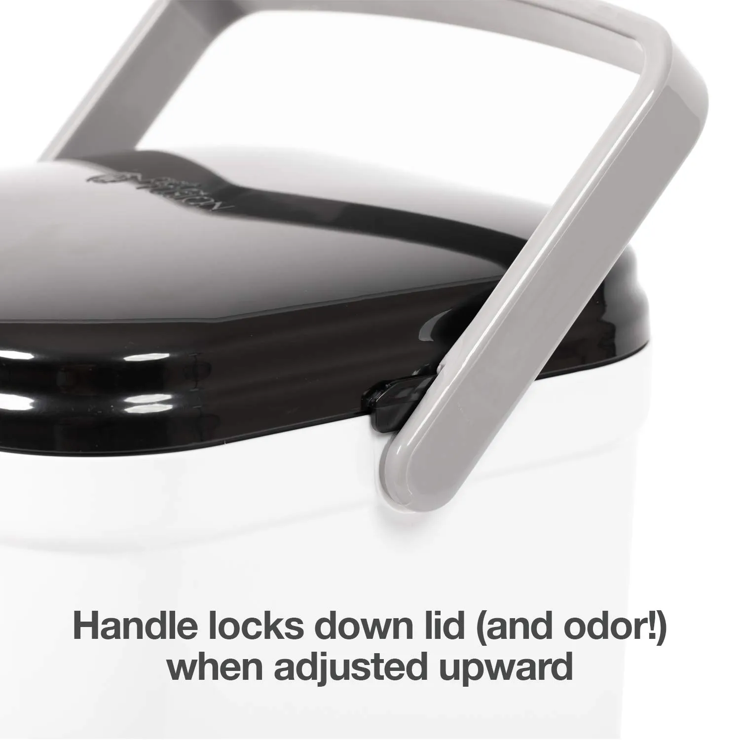 PetFusion Portable Cat Litter Disposal; Innovative Dog Poop Trash Can with Locking Handle, included Deodorizer; Built-in Poop Bag Holder; With 10 Waste Bags; White and Black