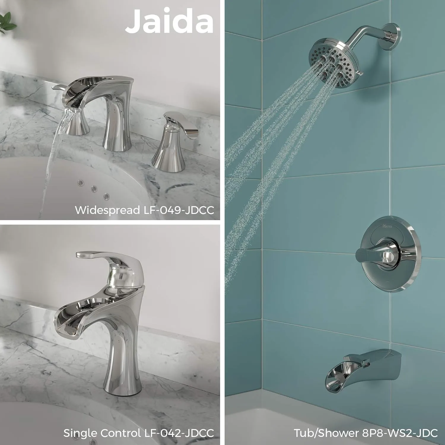 Pfister Jaida Bathroom Sink Faucet, Single Control, 1-Handle, Single Hole, Polished Chrome Finish, LF042JDCC