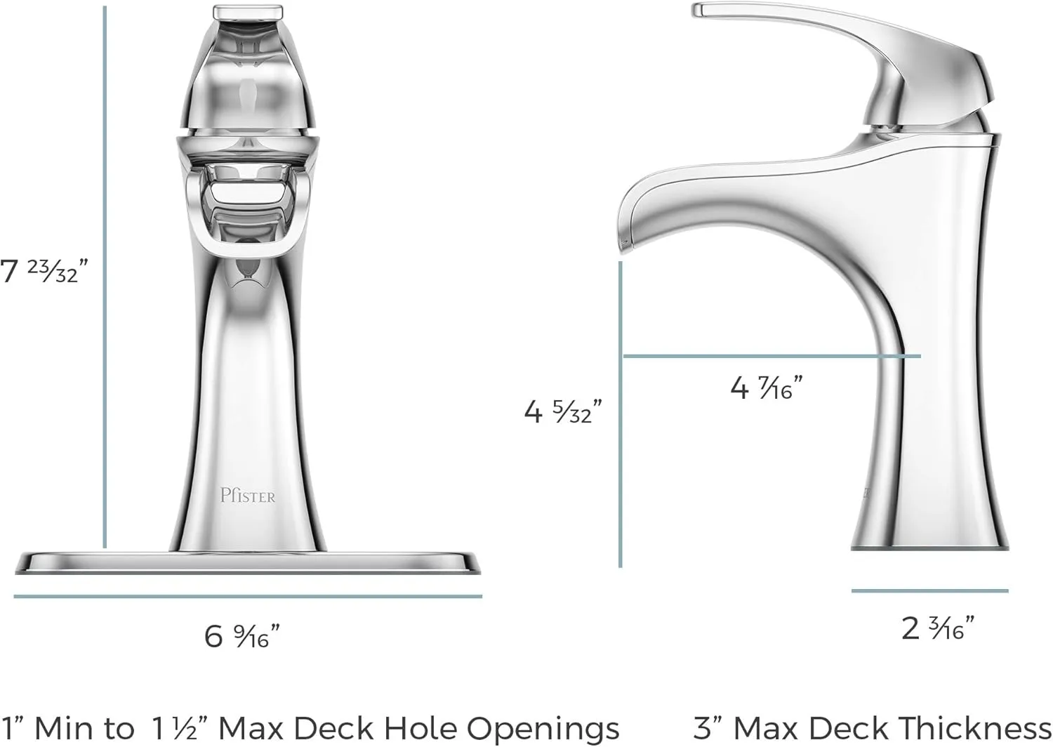 Pfister Jaida Bathroom Sink Faucet, Single Control, 1-Handle, Single Hole, Polished Chrome Finish, LF042JDCC