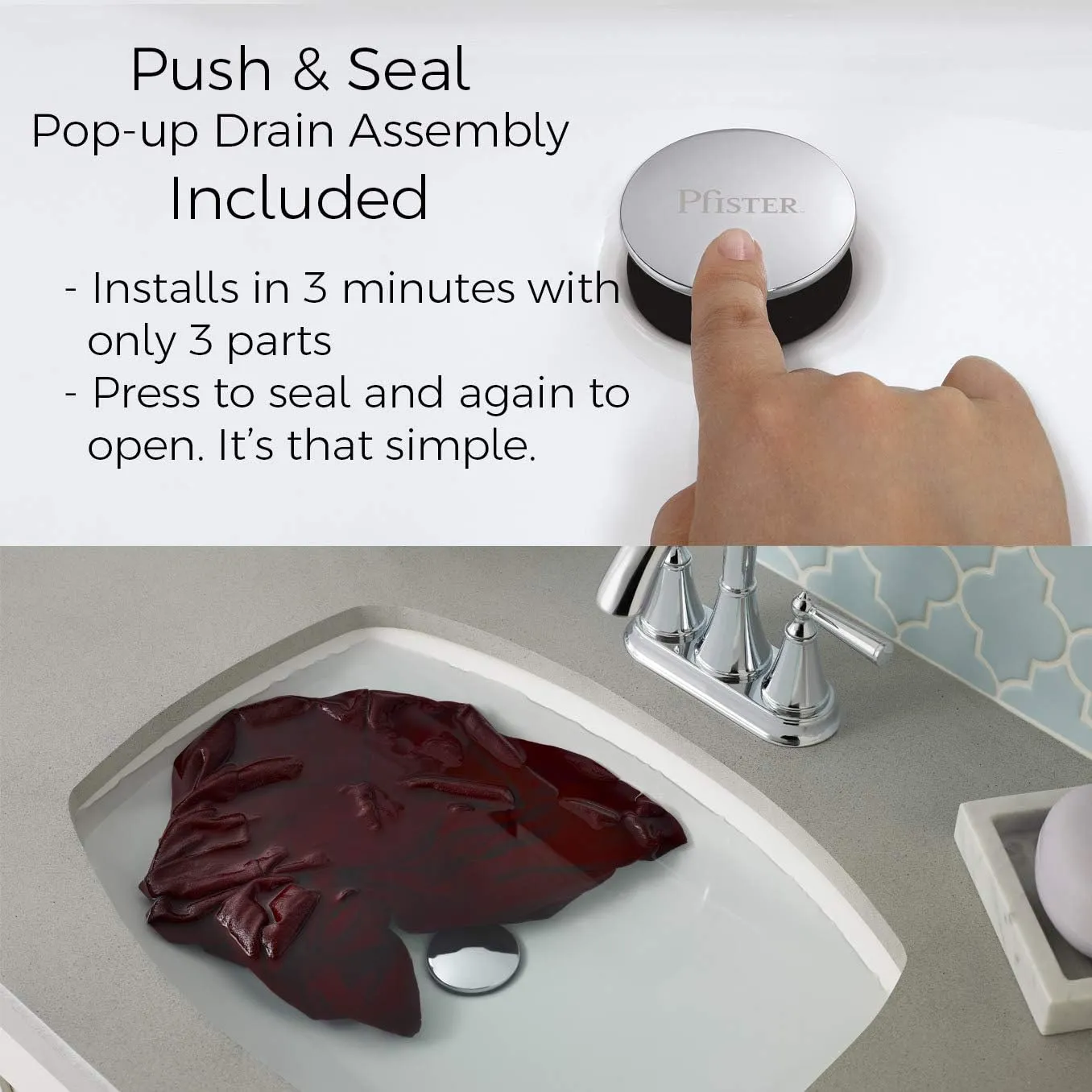 Pfister Jaida Bathroom Sink Faucet, Single Control, 1-Handle, Single Hole, Polished Chrome Finish, LF042JDCC