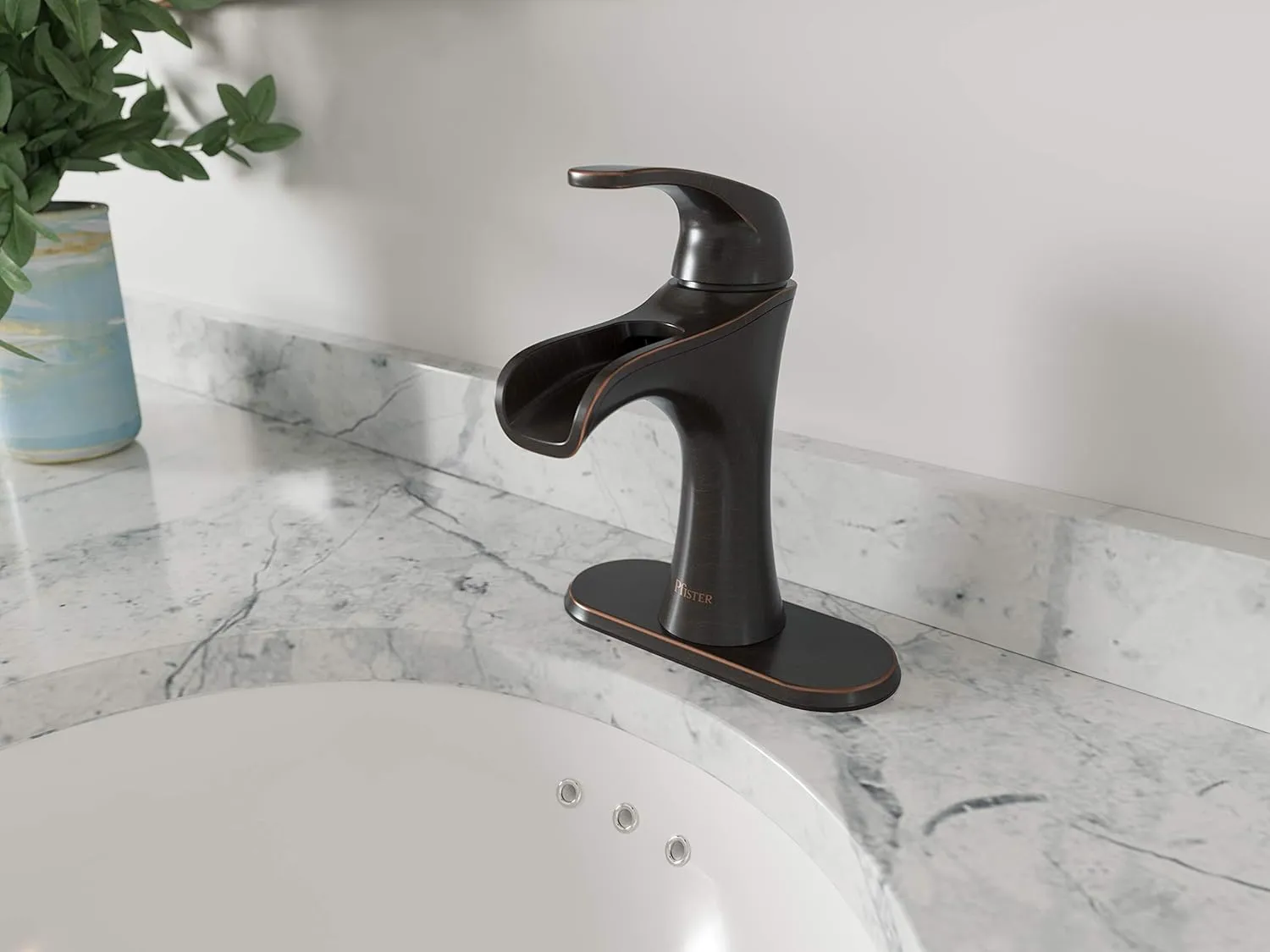 Pfister Jaida Bathroom Sink Faucet, Single Control, 1-Handle, Single Hole, Tuscan Bronze Finish, LF042JDYY