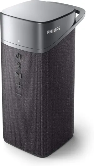 Philips S3505 Wireless Bluetooth Speaker with Bold Sound, Kvadrat Speaker Fabric, Up to 10 Hours Playtime, IPX7 Waterproof, Shower Ready, Small Size, Gray