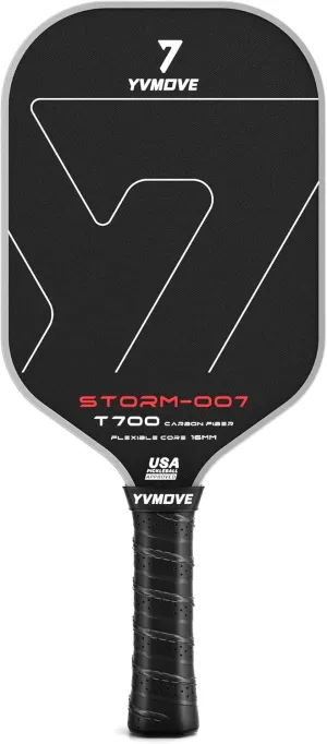 Pickleball Paddle with T700 Raw Carbon Fiber Surface & 16mm STR-Core Power Polymer Core, Premium Pickle Ball Racket Designed for Ultimate Spin & Consistency, USAPA Approved