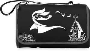 PICNIC TIME Disney Nightmare Before Christmas Zero Blanket Tote Outdoor Picnic Blanket, Beach Blanket, Camping Blanket, (Black with Black Exterior)