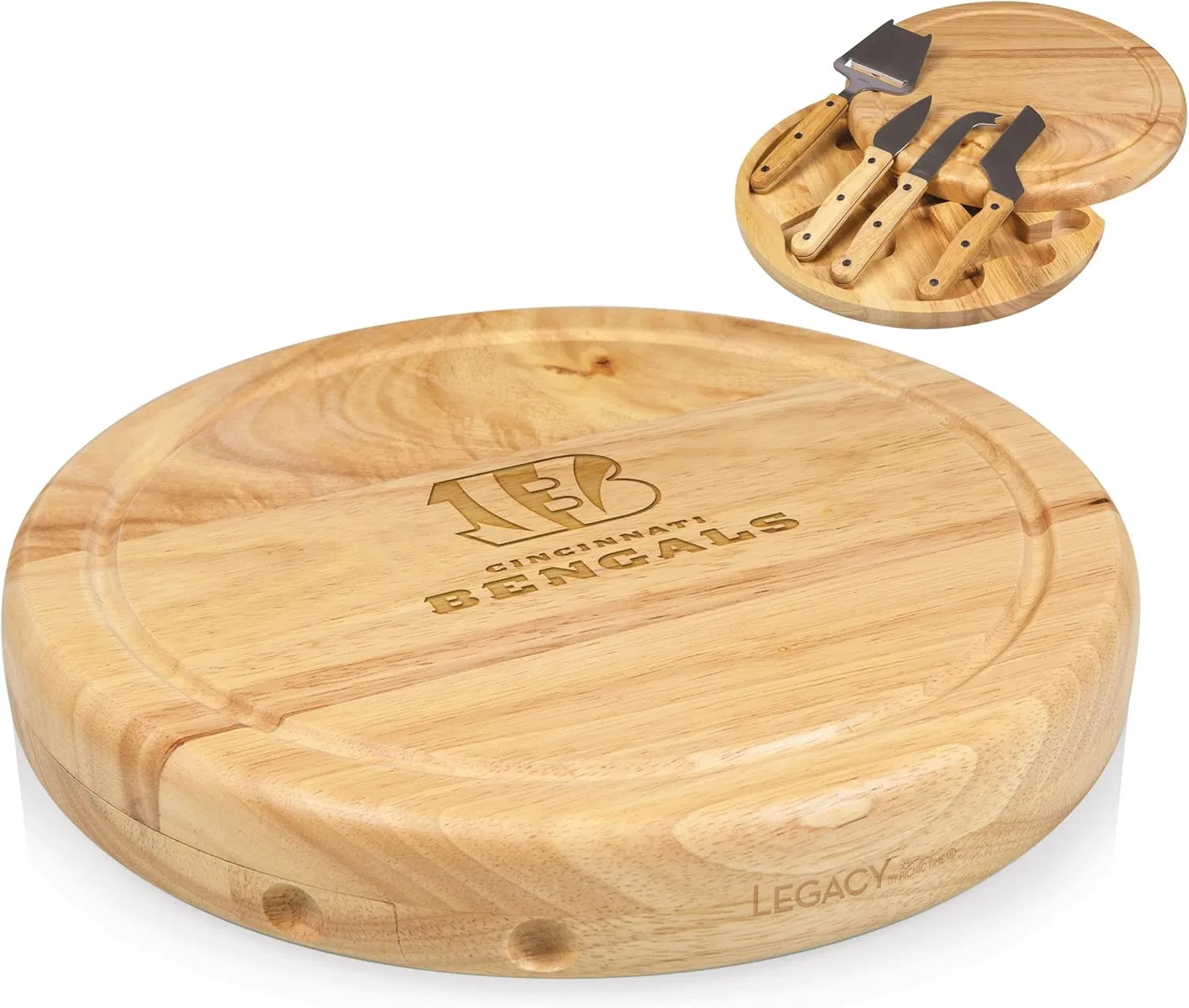 PICNIC TIME NFL Circo Cheese Board and Knife Set - Charcuterie Board Set - Wood Cutting Board