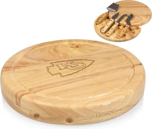 PICNIC TIME NFL Circo Cheese Board and Knife Set - Charcuterie Board Set - Wood Cutting Board