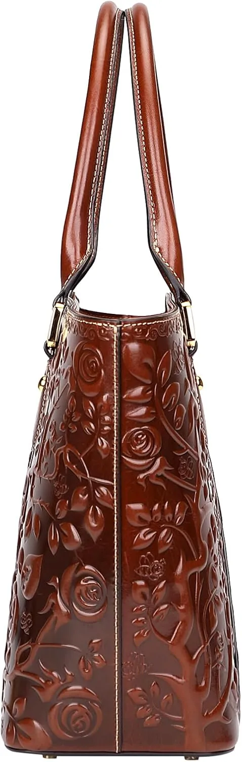 PIJUSHI Designer Handbags For Women Floral Purses Top Handle Handbag Satchel Bags