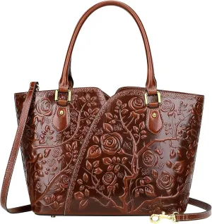 PIJUSHI Designer Handbags For Women Floral Purses Top Handle Handbag Satchel Bags
