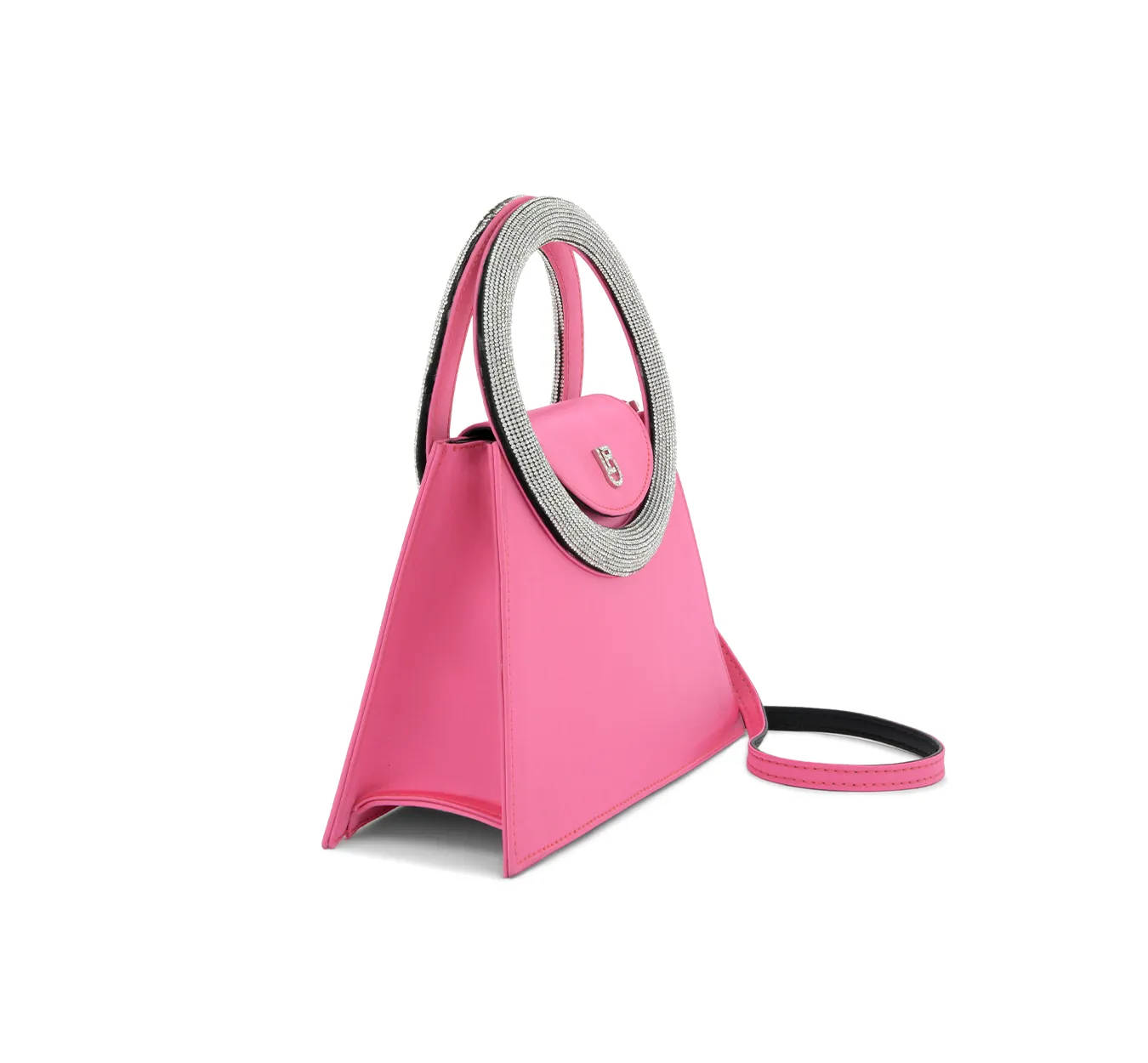Pink Satin Trapezio Bag
