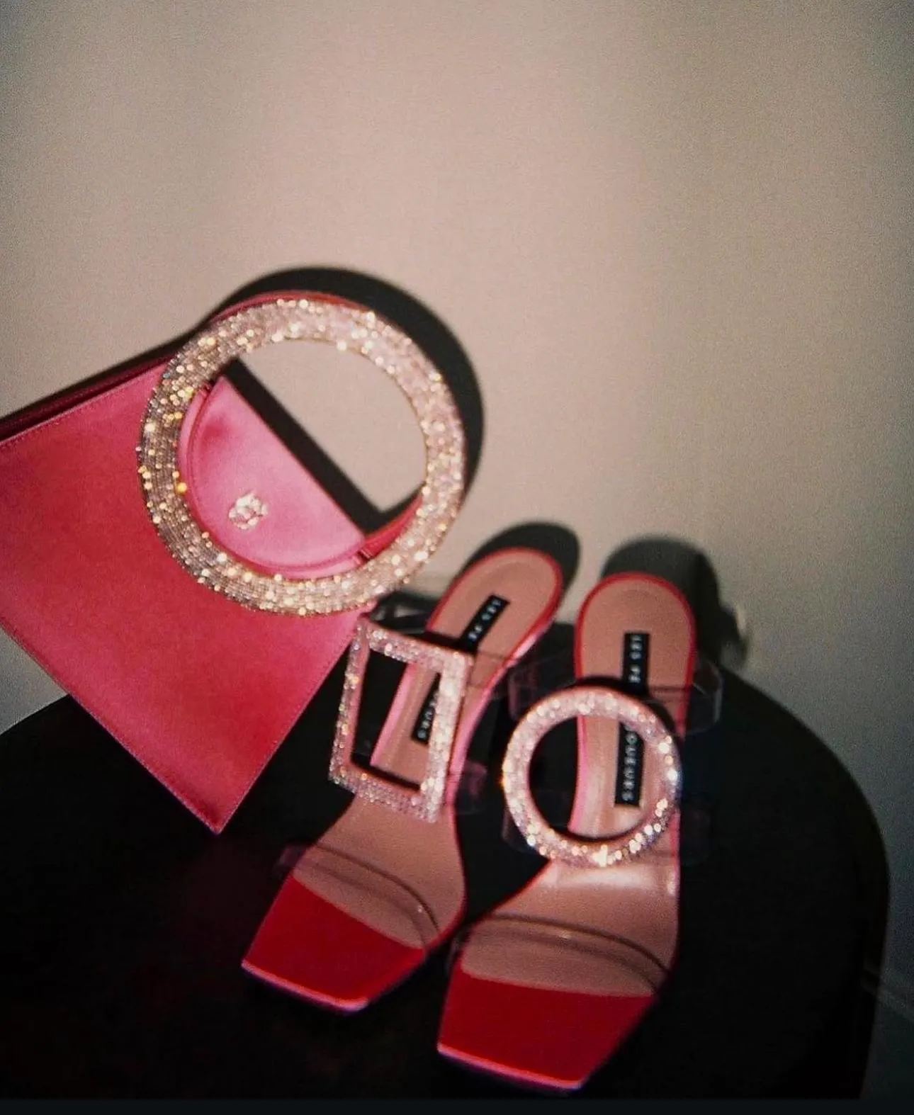 Pink Satin Trapezio Bag
