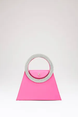 Pink Satin Trapezio Bag