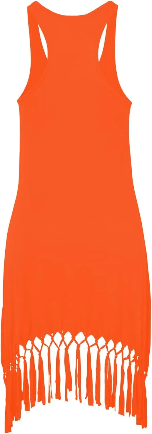 pinziko Women's Summer Swimsuit Beach Dress Bathing Suit Cover Up Vacation Fringe Dresses