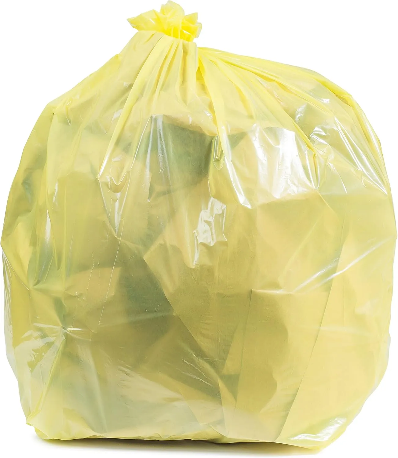 Plasticplace 40-45 Gallon Trash Bags │ 1.5 Mil │ Yellow Garbage Can Liners │ 40" x 46" (100 Count) (W42Y15)