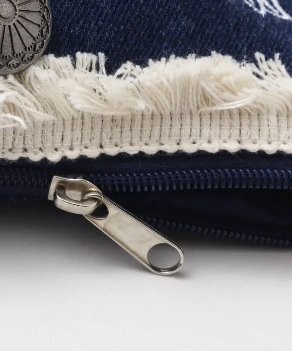 Plumeria Denim Pouch