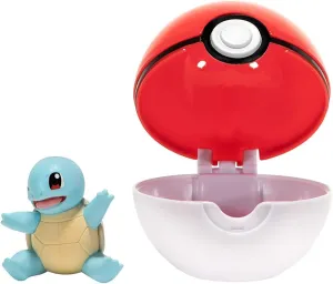 Pokemon Official Squirtle Clip and Go, Comes with Squirtle Action Figure and Poké Ball