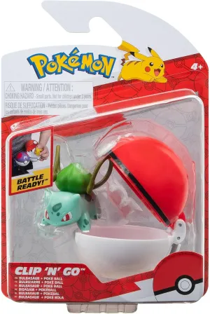 Pokémon Clip ‘N’ Go Bulbasaur and Poké Ball Includes 2-Inch Battle Figure and Nest Ball Accessory