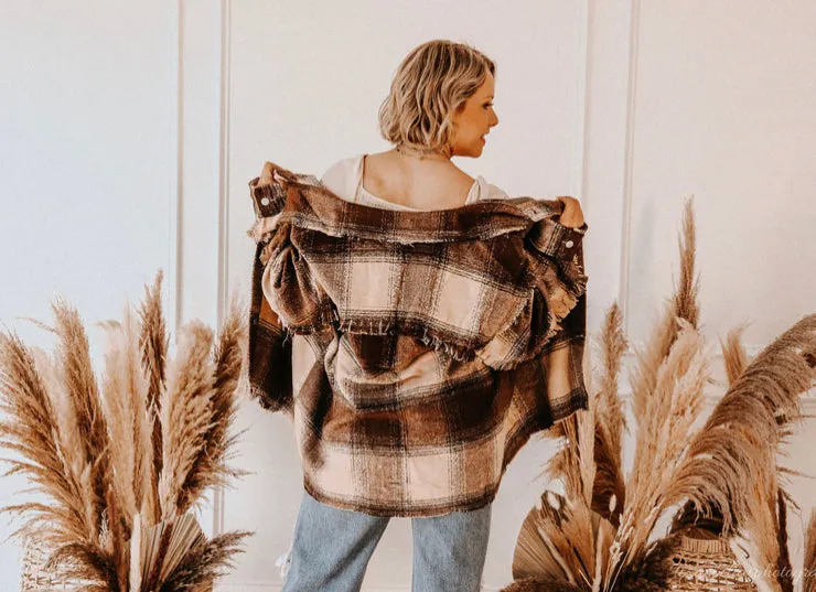 POL Clothing PLAID SHACKET