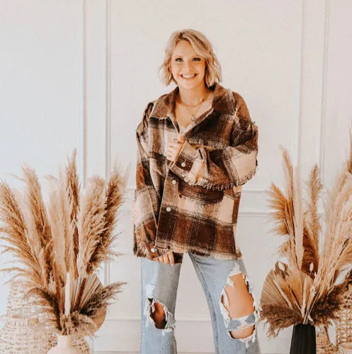 POL Clothing PLAID SHACKET
