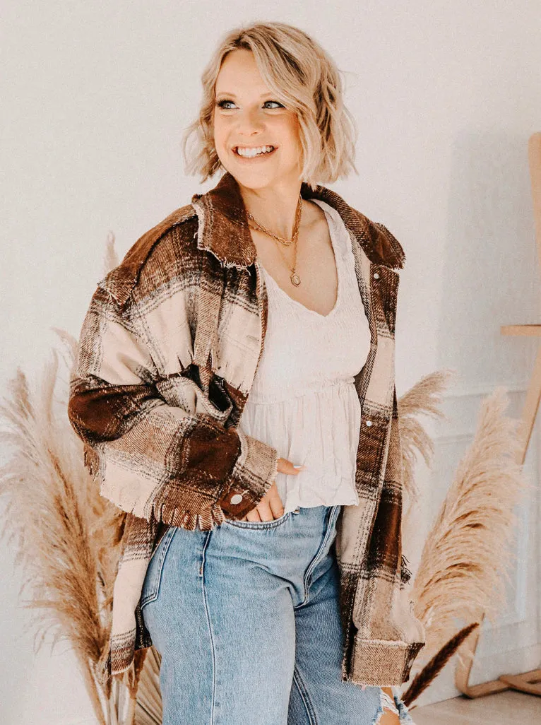 POL Clothing PLAID SHACKET