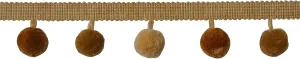 Pom-Pom Fringe Trim by The Yard - Multiple Colors (Mocha)