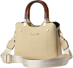 PORT&LOTUS Small Double Top Handle Crossbody Purses for Women Shoulder Bags for Women with Guitar Strap