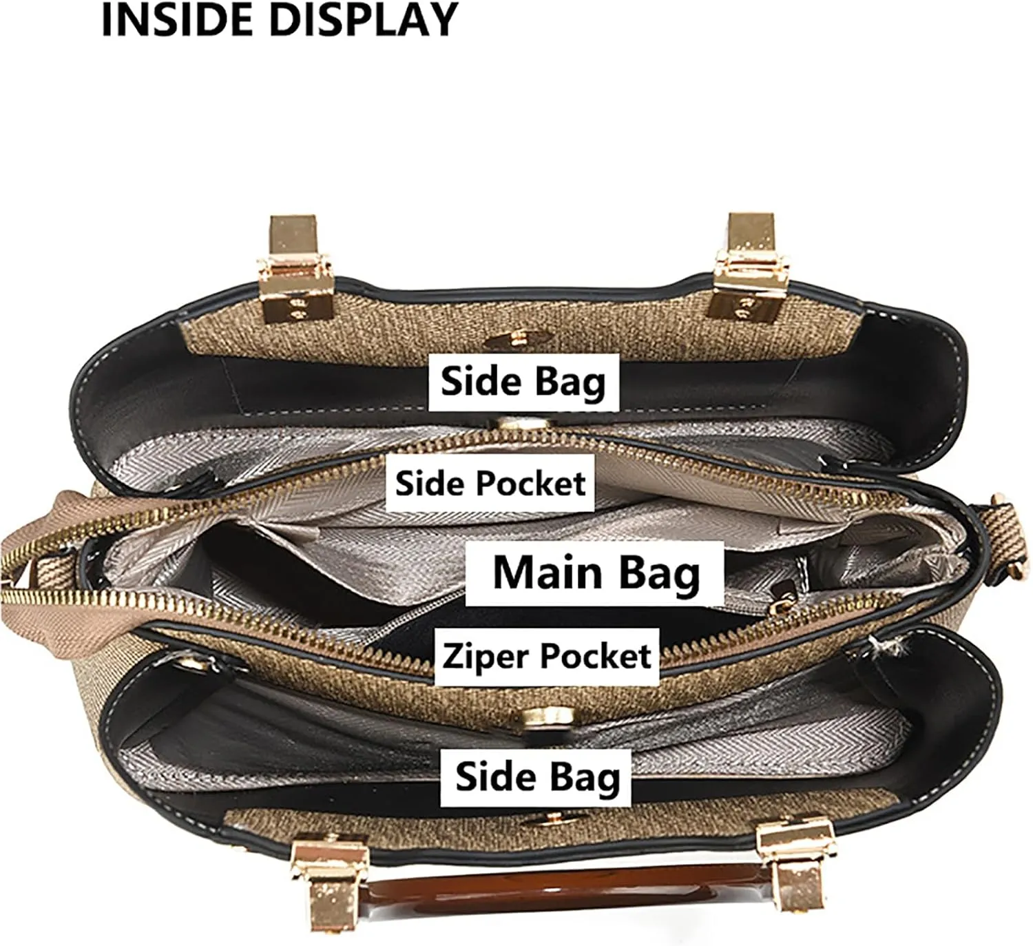 PORT&LOTUS Small Double Top Handle Crossbody Purses for Women Shoulder Bags for Women with Guitar Strap