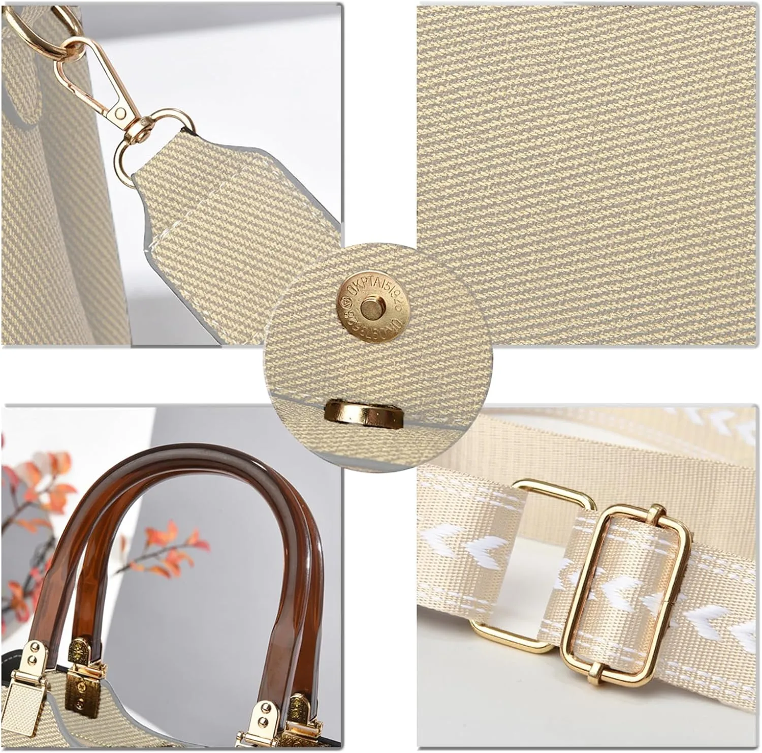 PORT&LOTUS Small Double Top Handle Crossbody Purses for Women Shoulder Bags for Women with Guitar Strap