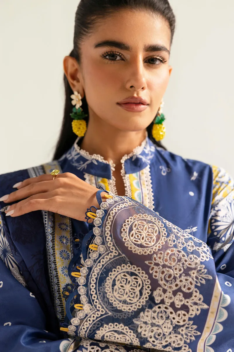 PQ-02 Hina | 3Pc Unstitched Lawn Suit Digital Printed Q Prints By Qalamakar
