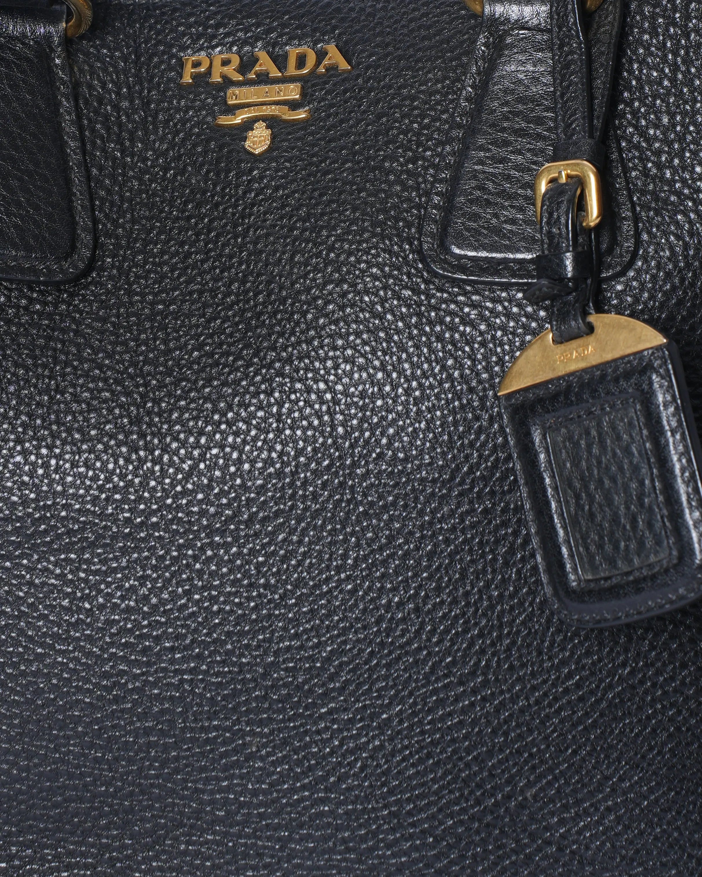 Prada Galleria Double Handle Bag In Black