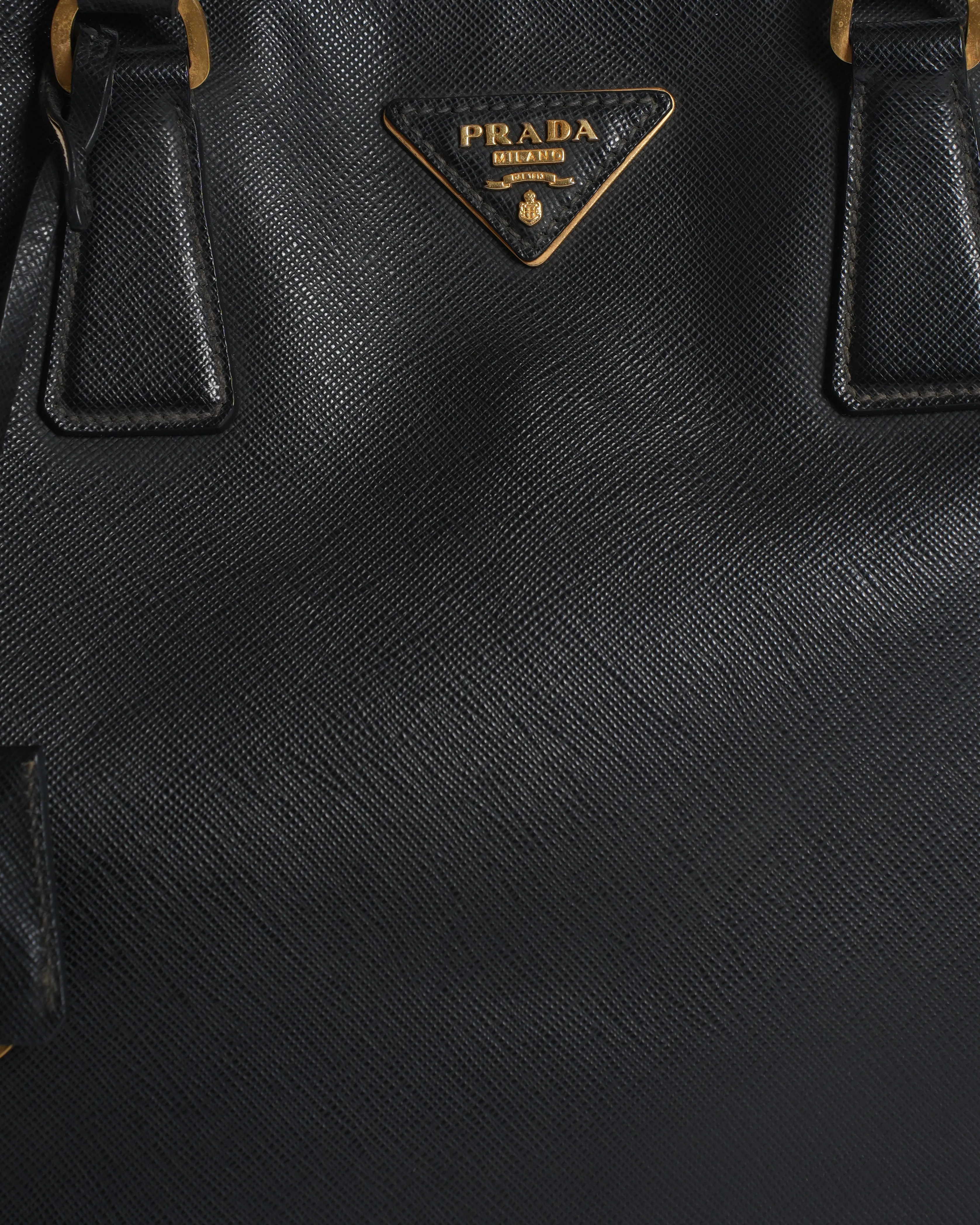 Prada Galleria Double Handle Top Handle Bag In Black