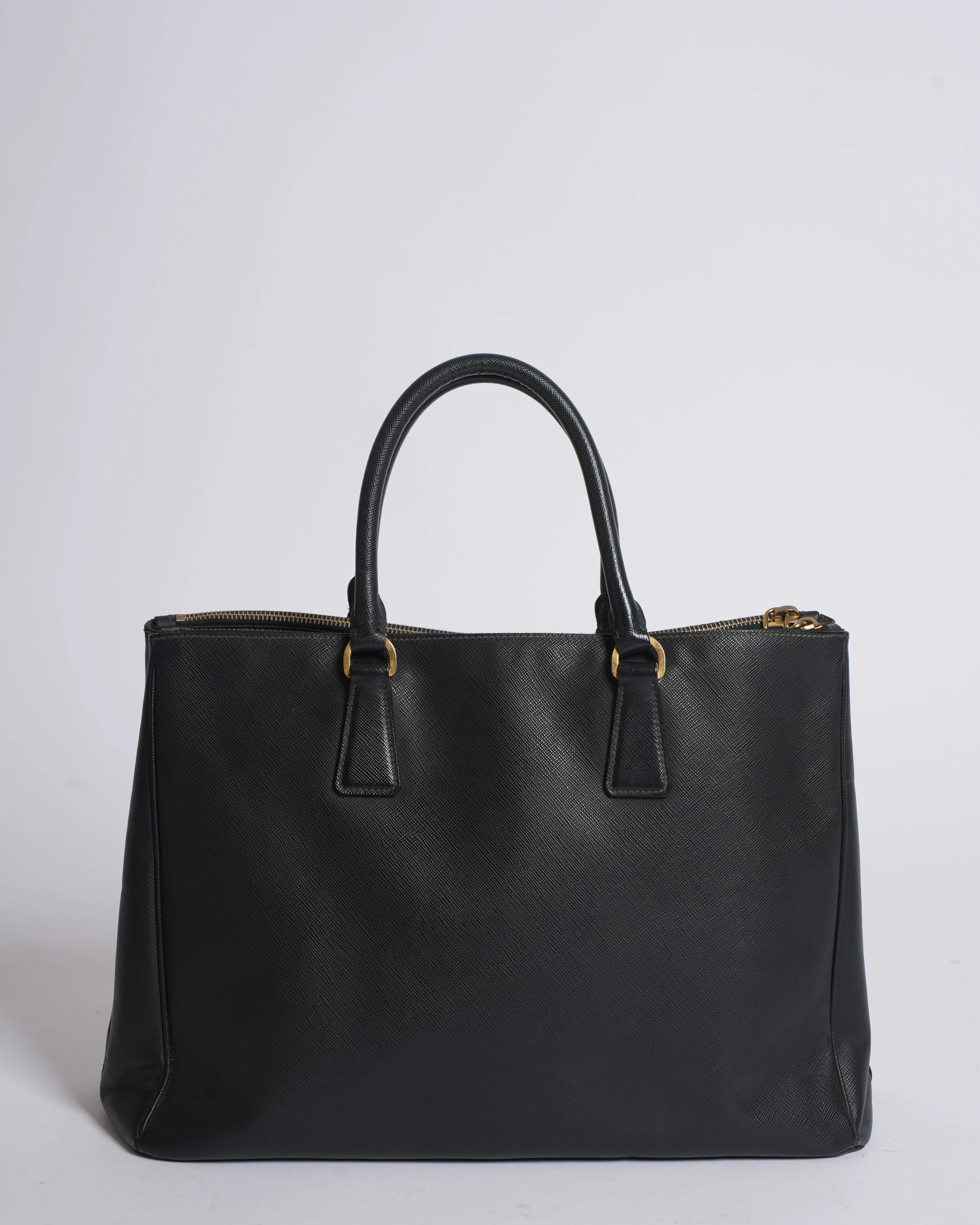 Prada Galleria Double Handle Top Handle Bag In Black
