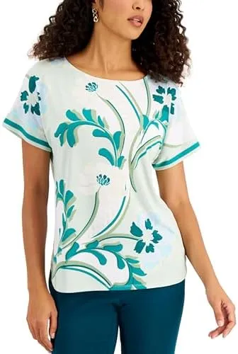 Printed Extended Shoulder Top