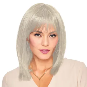 Prosperity Long-Length Layered Bob Cut Wig by Hairuwear, Average Size Cap, Light Grey