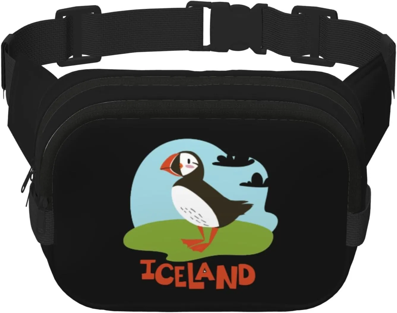 Puffins Animals of Iceland Set Waist Pack Bag Fanny Pack for Men&Women Hip Bum Bag with Adjustable Strap for Outdoors Workout Traveling Casual Running Hiking Cycling