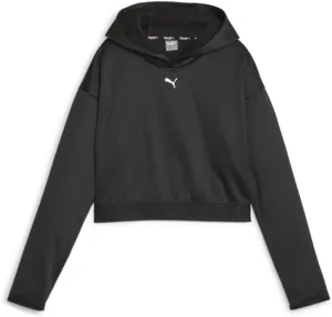 Puma Womens Strong Pwrfleece Cropped Hoodie Training Casual Outerwear Casual - Black - Size S