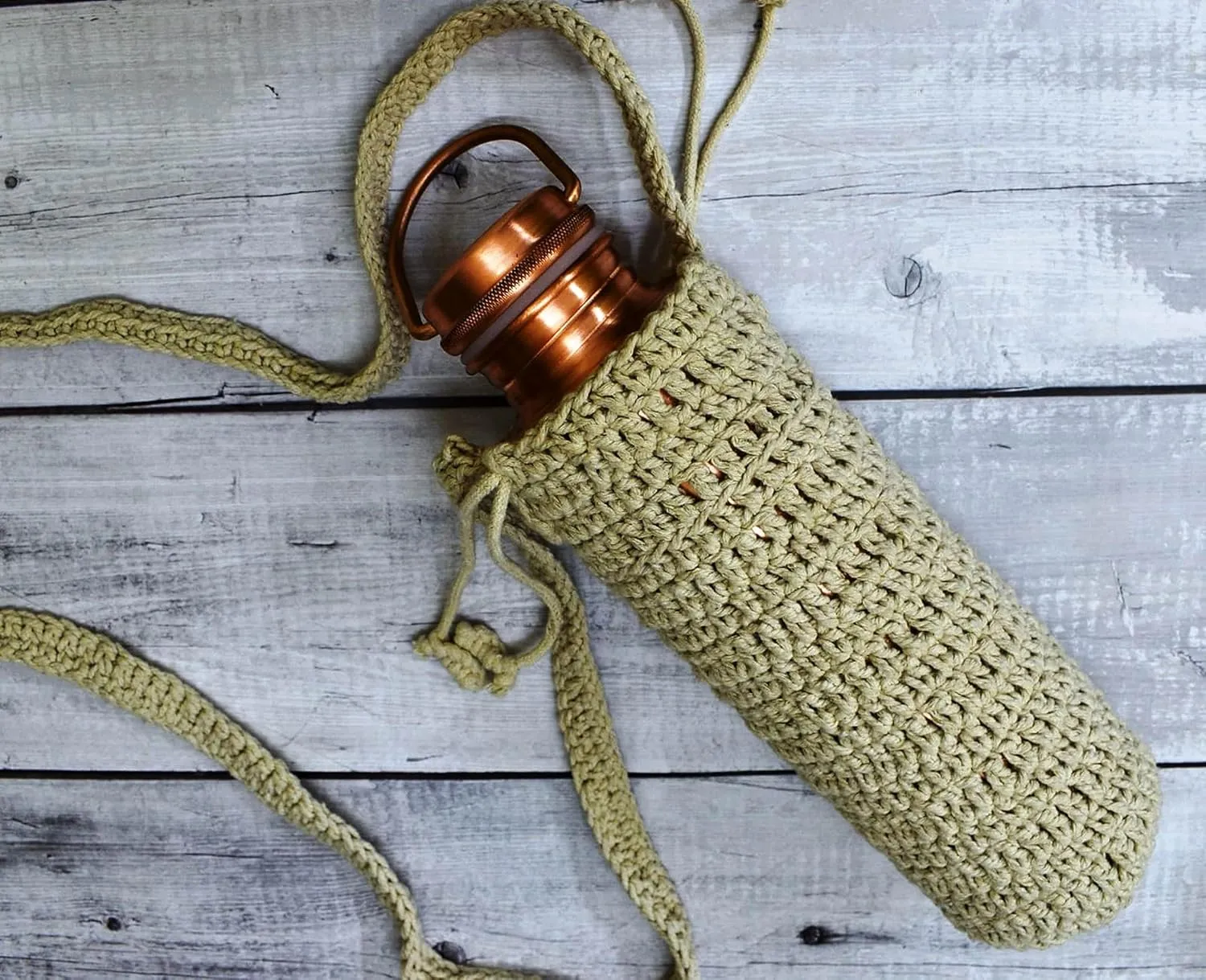 Pure Copper Water Bottle for Drinking - Antique 7 Chakras Design 32oz Leak-Proof Copper Water Bottle with Carry Bag | Large Handcrafted Ayurvedic Copper Vessel with Handle Lid (Design 2)