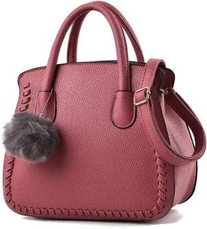 Purses and Handbags for Women PU Leather Top Handle Satchel Ladies Shoulder Tote Bags(Black)