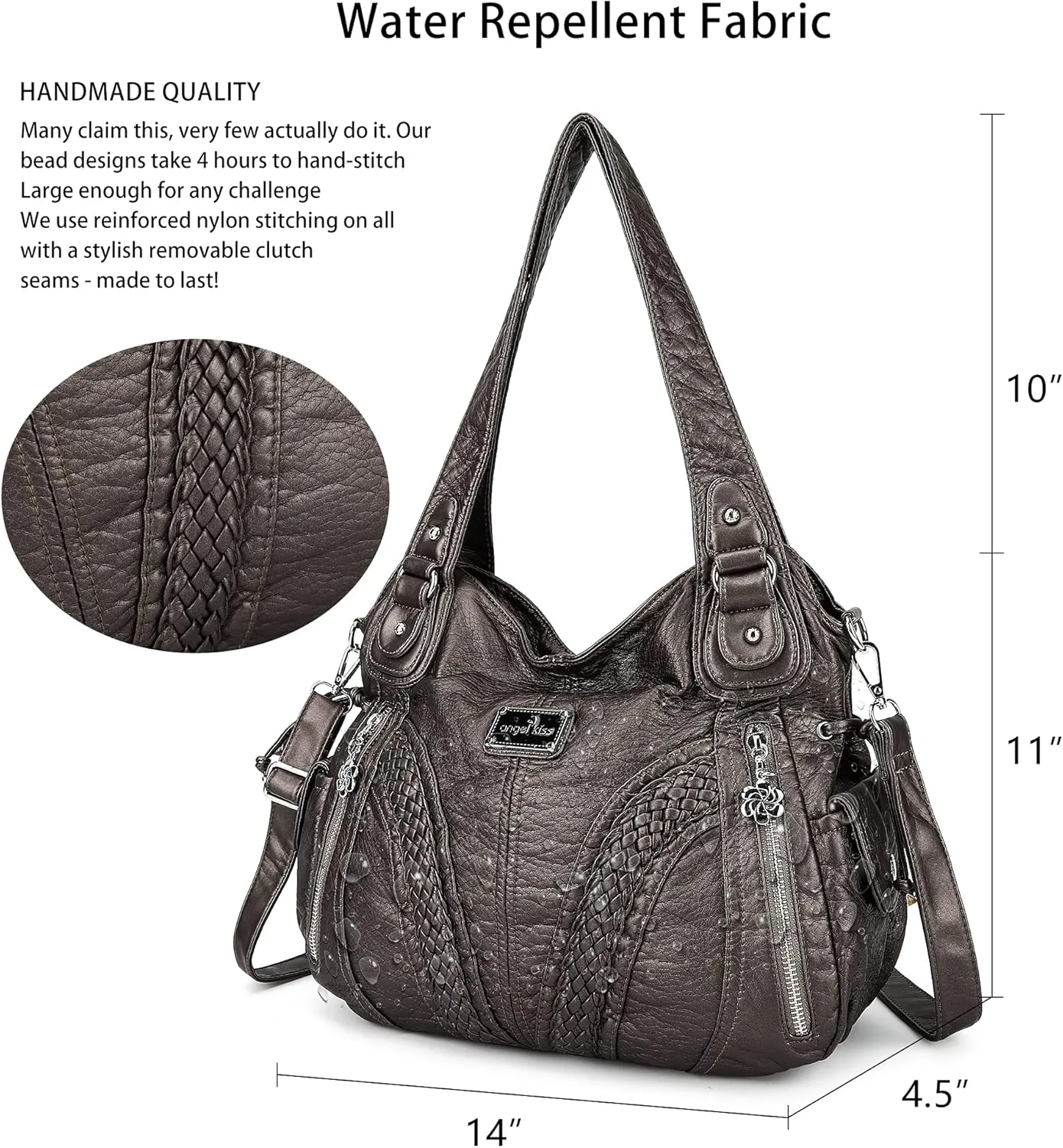 Purses and Handbags Women Fashion Tote Bag Shoulder Bags Top Handle Satchel Purses Washed Synthetic Leather Handbag