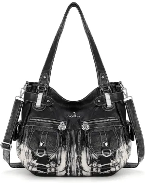 Purses and Handbags Women Tote Shoulder Top Handle Satchel Hobo Bags Fashion Washed Leather Purse