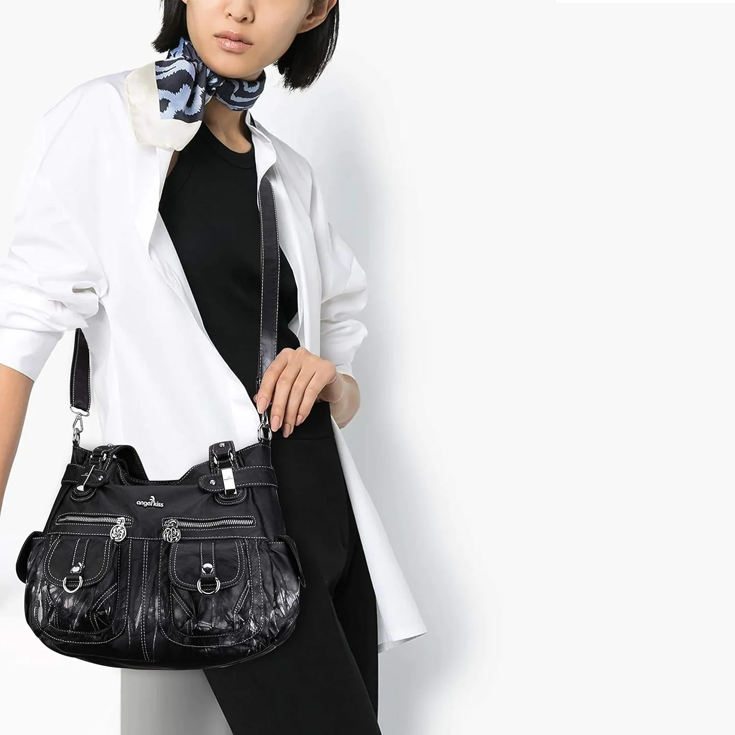 Purses and Handbags Women Tote Shoulder Top Handle Satchel Hobo Bags Fashion Washed Leather Purse