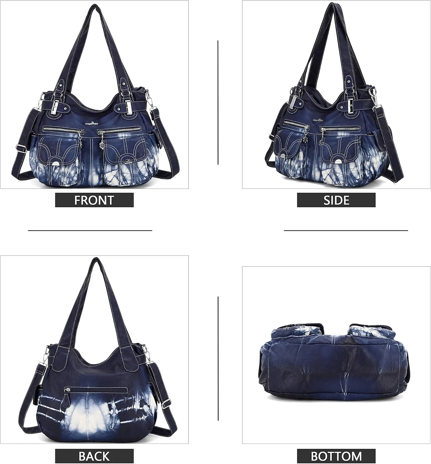 Purses and Handbags Women Tote Shoulder Top Handle Satchel Hobo Bags Fashion Washed Leather Purse