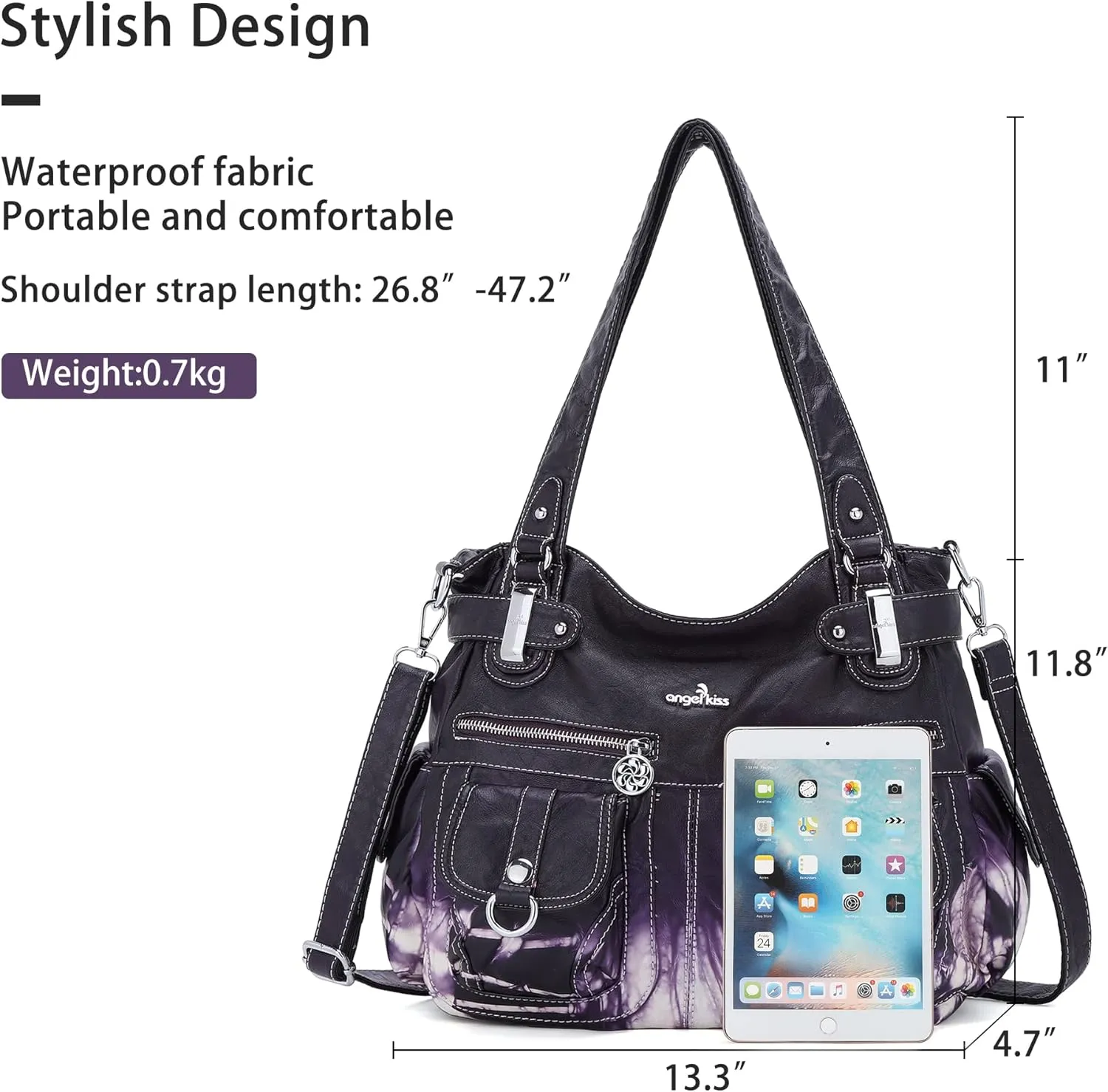 Purses and Handbags Women Tote Shoulder Top Handle Satchel Hobo Bags Fashion Washed Leather Purse