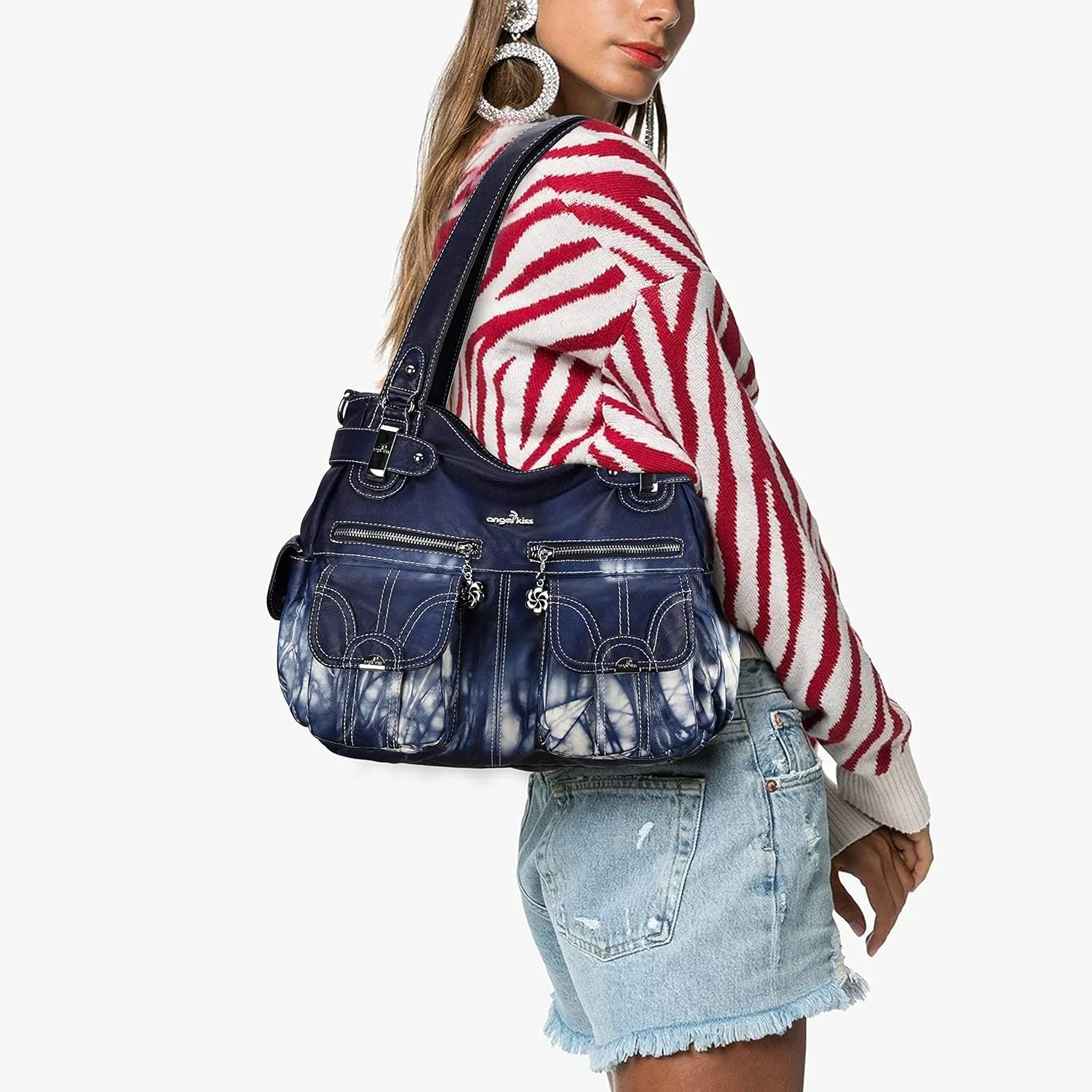 Purses and Handbags Women Tote Shoulder Top Handle Satchel Hobo Bags Fashion Washed Leather Purse