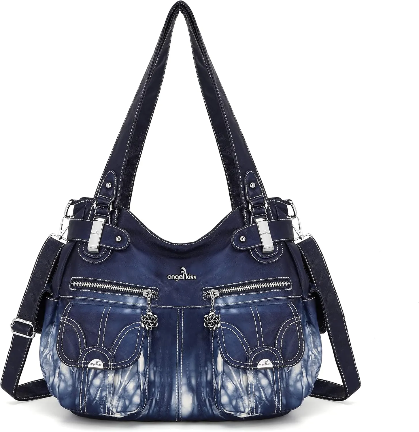 Purses and Handbags Women Tote Shoulder Top Handle Satchel Hobo Bags Fashion Washed Leather Purse
